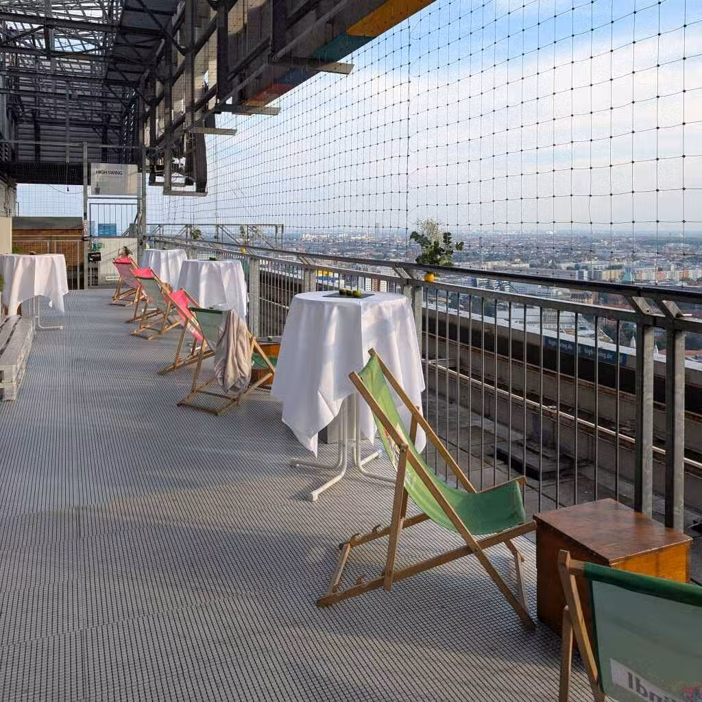 Event Location Berlin – Creative Team Building on the Rooftop Terrace at Park Inn with Optional High Swing