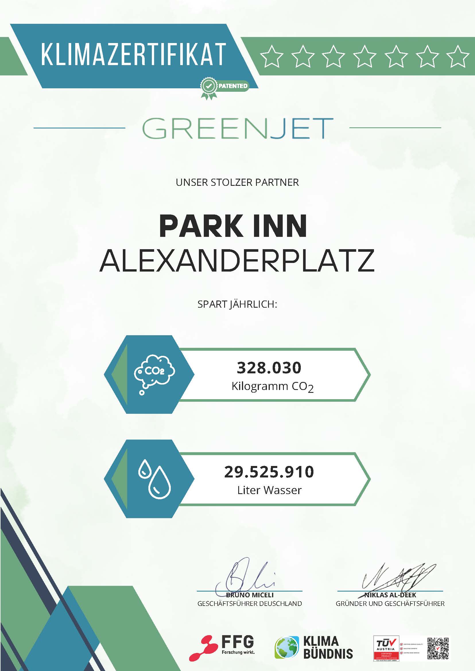 Greenjet Certificate